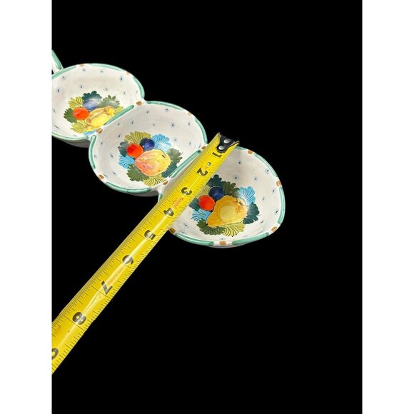 Vintage Art POTTERY Fratelli Fanciullacci Italy Divided Olive Dish Tray Handled - Picture 8 of 10